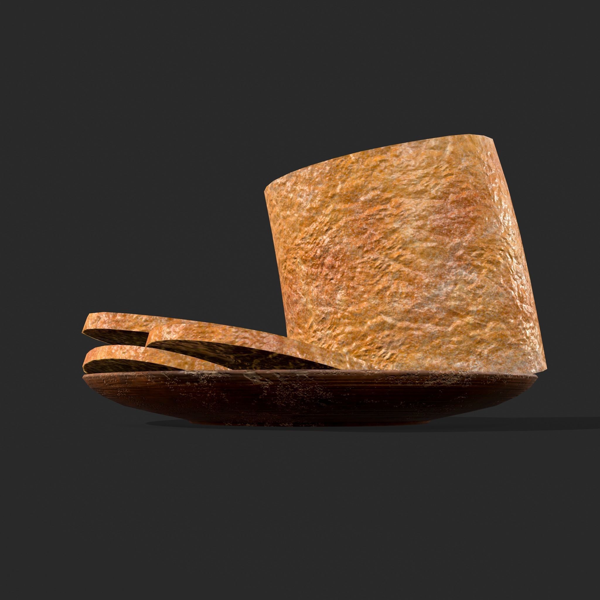 Bread Slices Dish Free low-poly 3D model_24