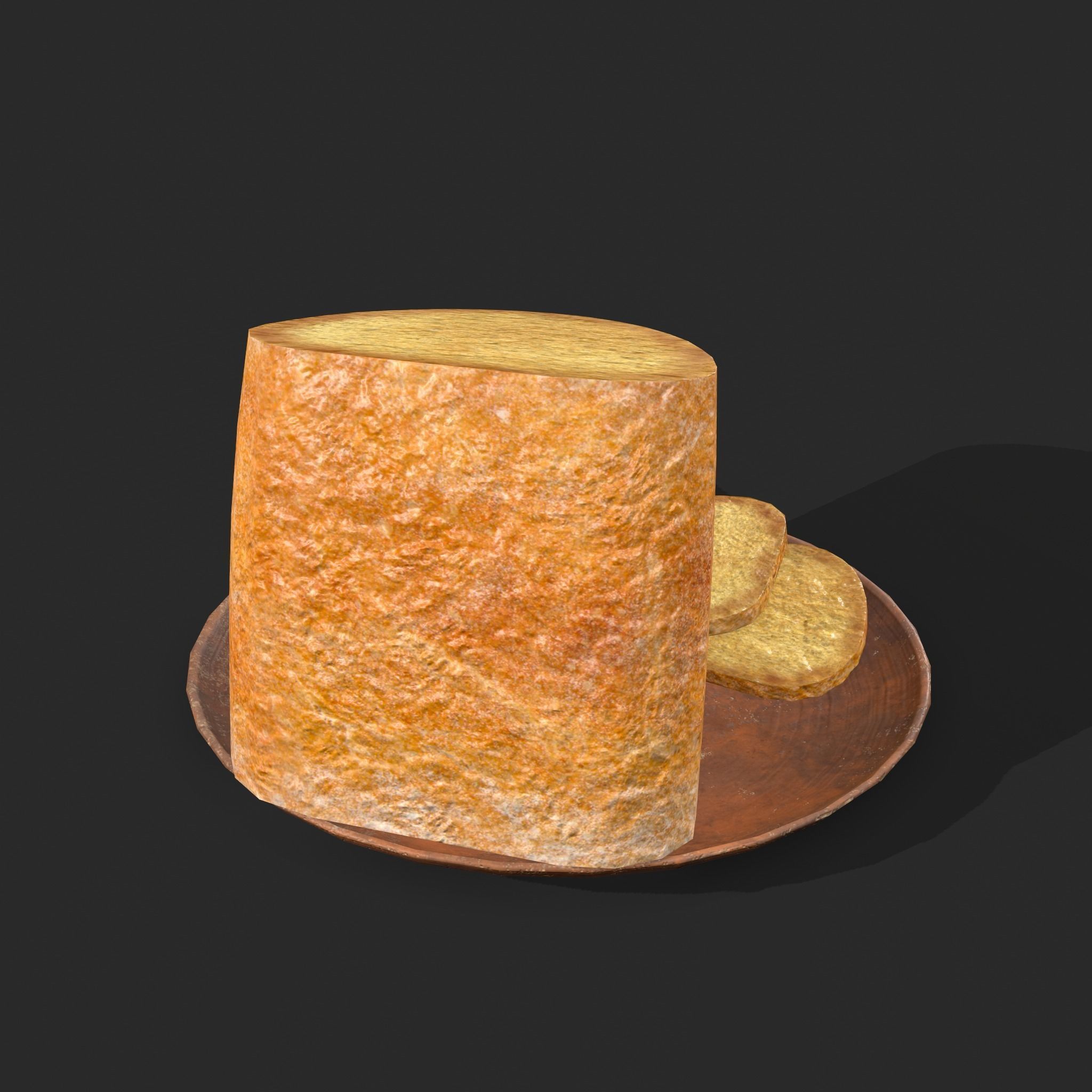 Bread Slices Dish Free low-poly 3D model_5