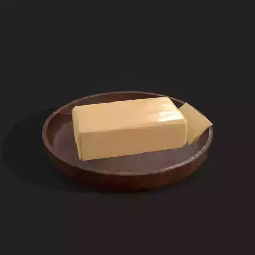 Butter Plate  Low-poly 3D model