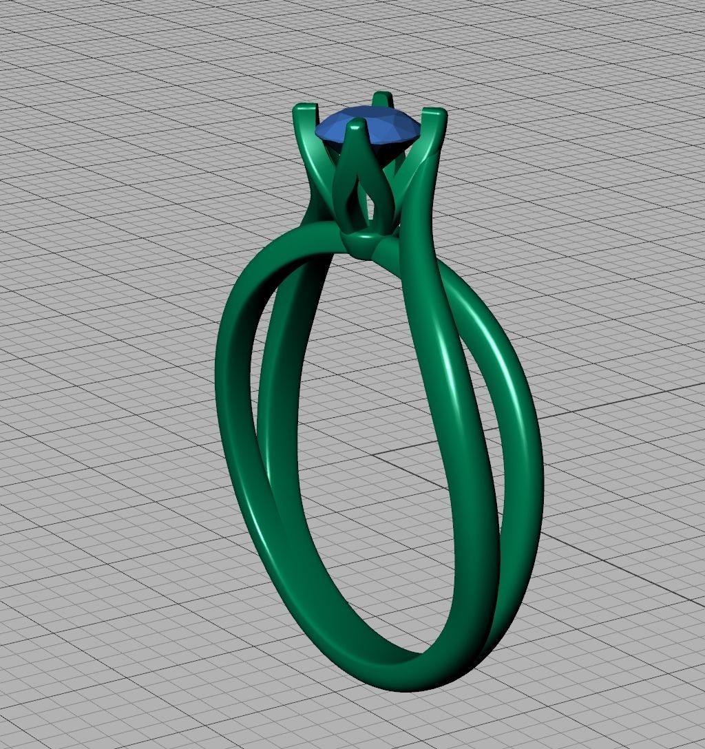 Solitaire Promise Ring Twisted Shank design 3dmodel 3D print model_20