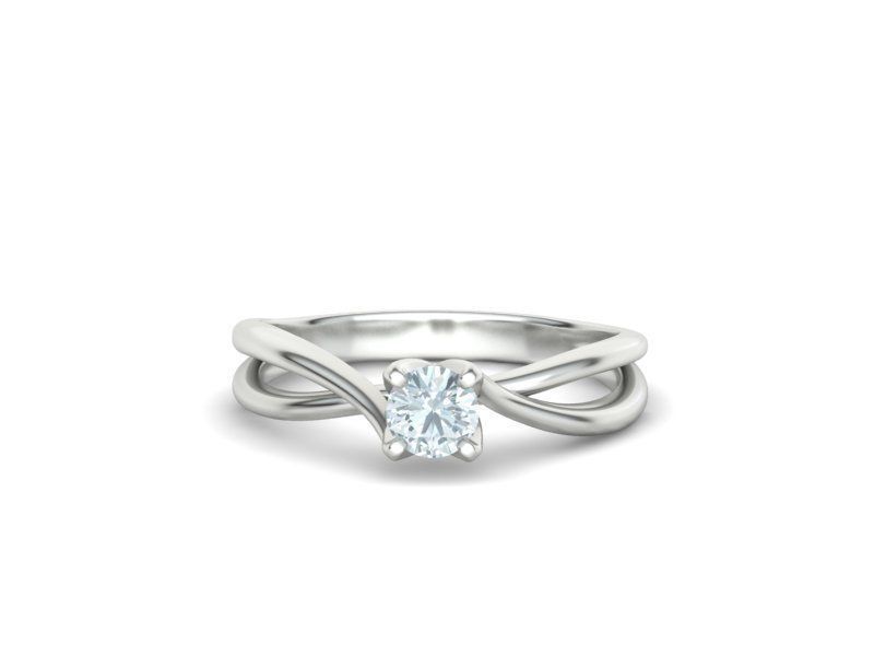 Solitaire Promise Ring Twisted Shank design 3dmodel 3D print model_9