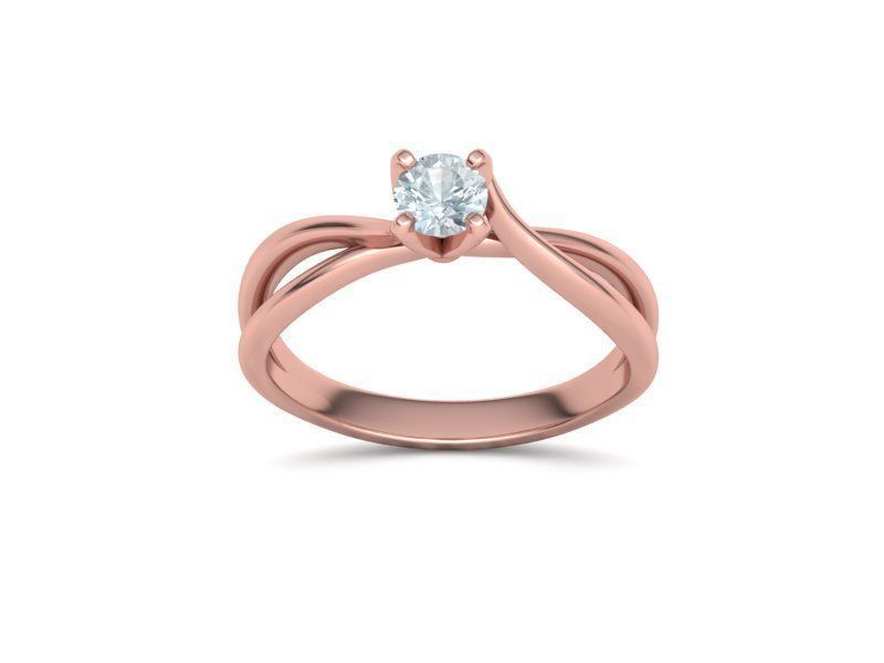 Solitaire Promise Ring Twisted Shank design 3dmodel 3D print model_11