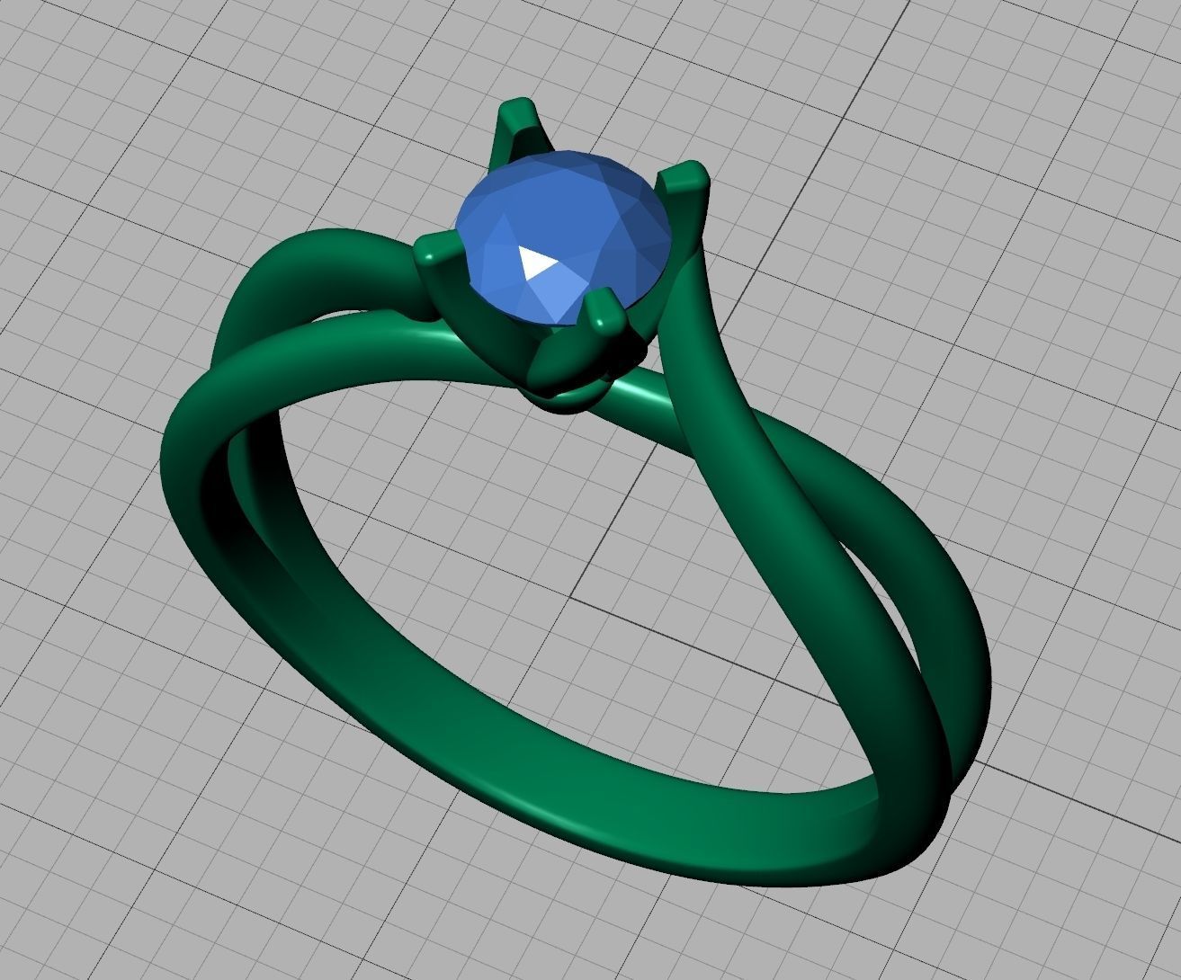 Solitaire Promise Ring Twisted Shank design 3dmodel 3D print model_23