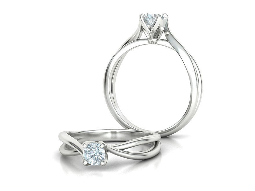 Solitaire Promise Ring Twisted Shank design 3dmodel 3D print model_2