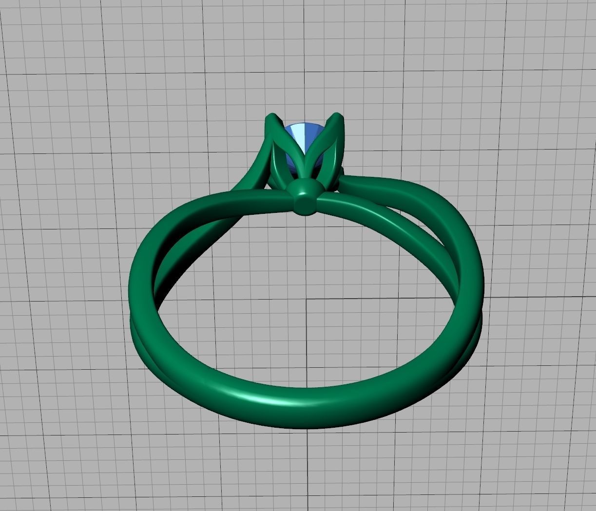 Solitaire Promise Ring Twisted Shank design 3dmodel 3D print model_27