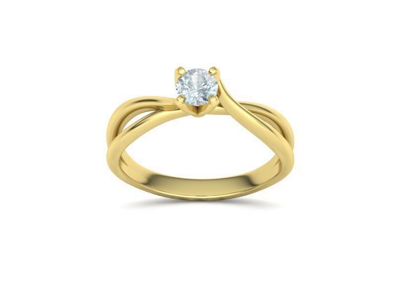 Solitaire Promise Ring Twisted Shank design 3dmodel 3D print model_13