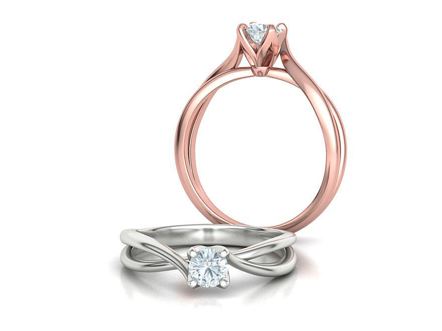 Solitaire Promise Ring Twisted Shank design 3dmodel 3D print model_4