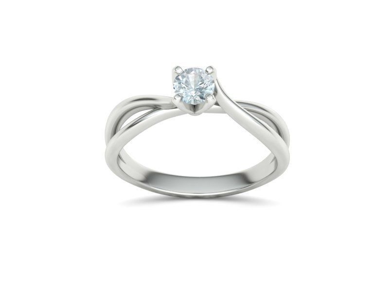 Solitaire Promise Ring Twisted Shank design 3dmodel 3D print model_12