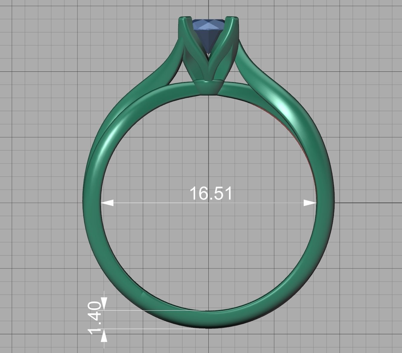 Solitaire Promise Ring Twisted Shank design 3dmodel 3D print model_21