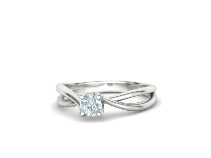 Solitaire Promise Ring Twisted Shank design 3dmodel 3D print model_15