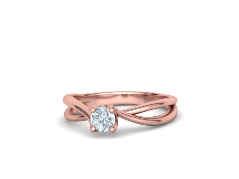 Solitaire Promise Ring Twisted Shank design 3dmodel 3D print model_14