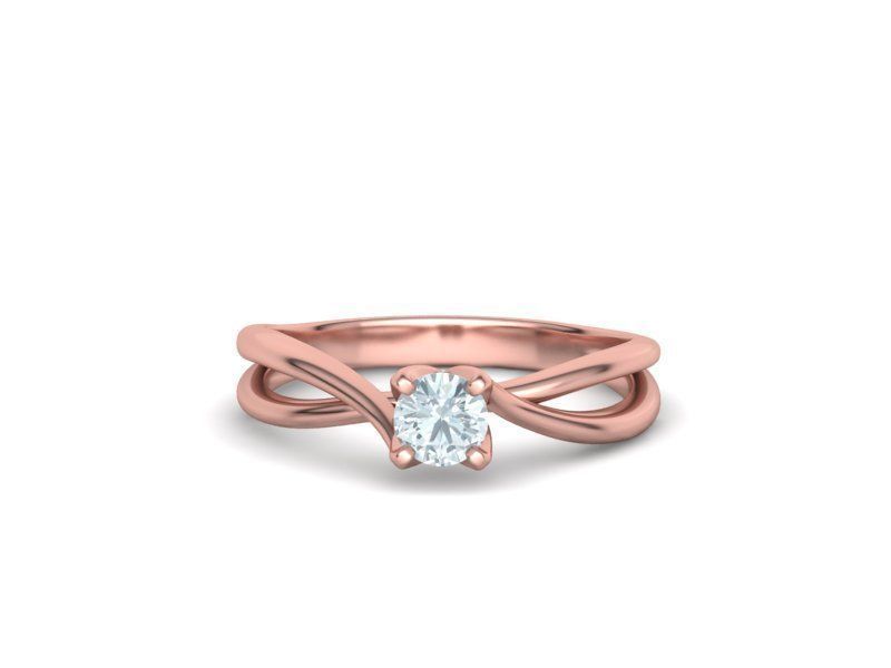 Solitaire Promise Ring Twisted Shank design 3dmodel 3D print model_8