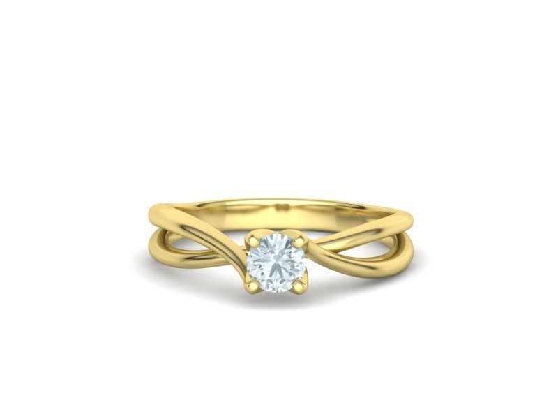 Solitaire Promise Ring Twisted Shank design 3dmodel 3D print model_10