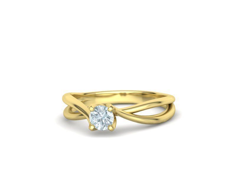 Solitaire Promise Ring Twisted Shank design 3dmodel 3D print model_16