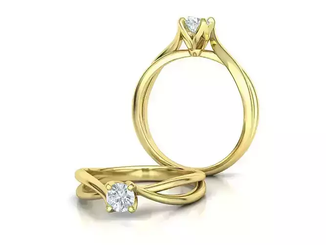 Solitaire Promise Ring Twisted Shank design 3dmodel 3D print model