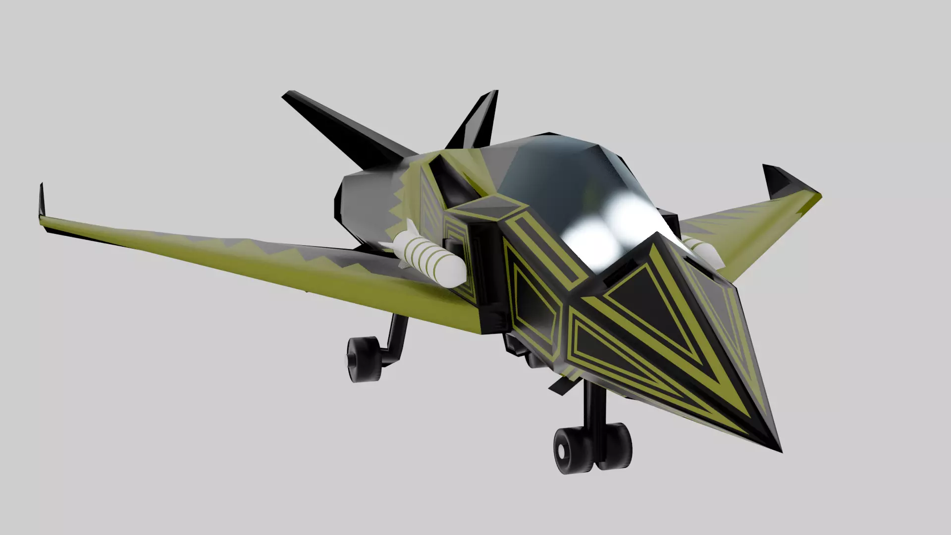 Falcon Bee Aircraft Low-poly 3D model_0