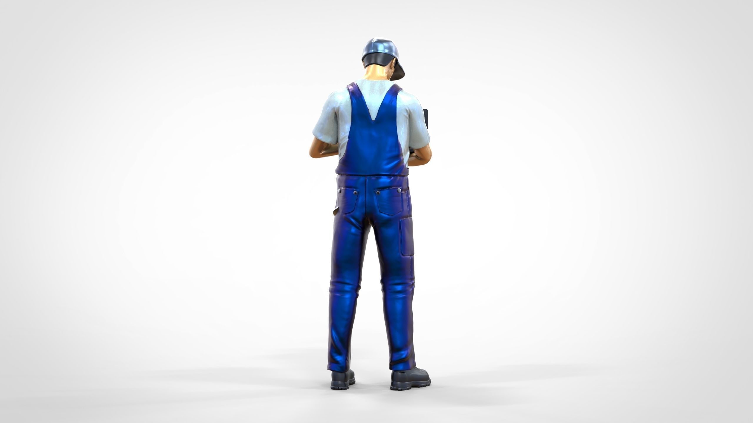 N8 Mechanic diagnose the car with laptop 3D print model_6