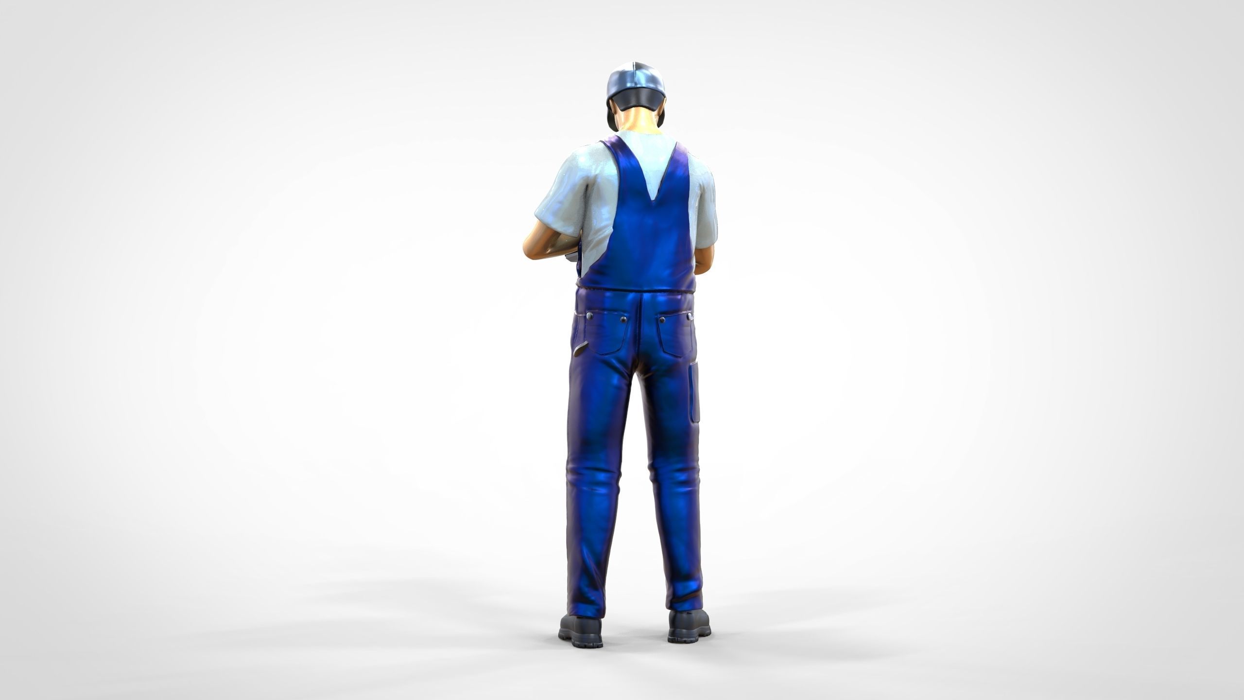 N8 Mechanic diagnose the car with laptop 3D print model_7