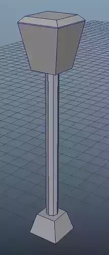GamePropLowPolyLantern1Grey001 pedestal with square base