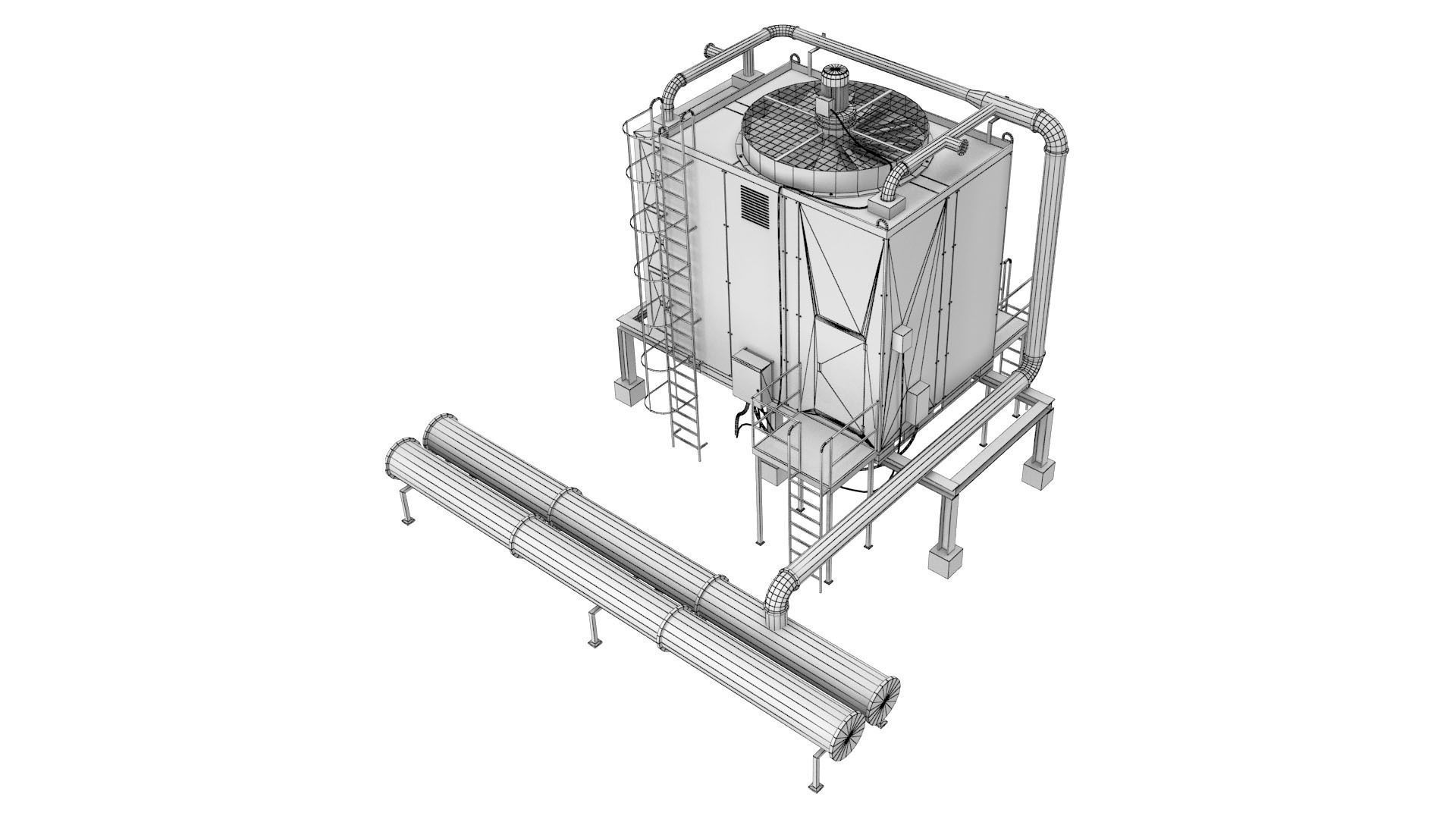 Rooftop Cooling Unit 2 3D model_9
