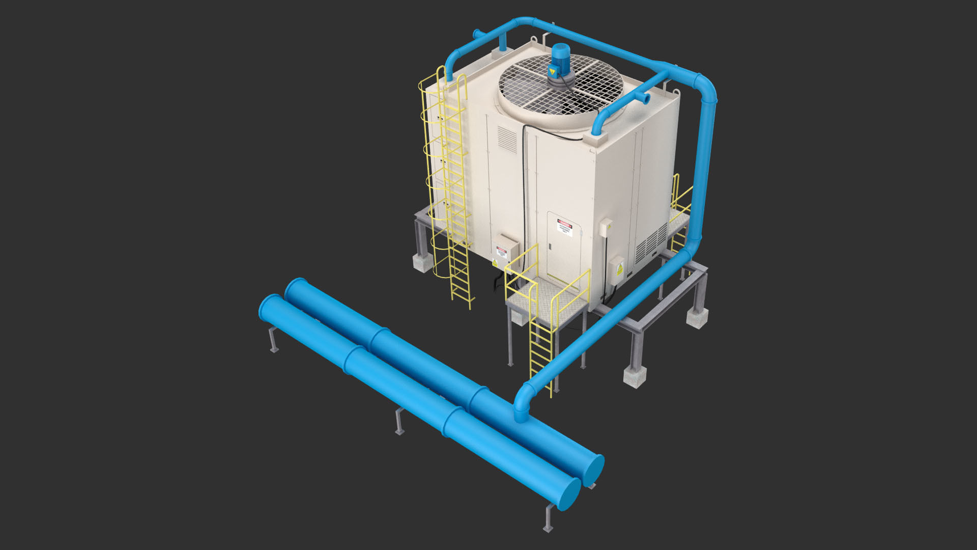 Rooftop Cooling Unit 2 3D model_5