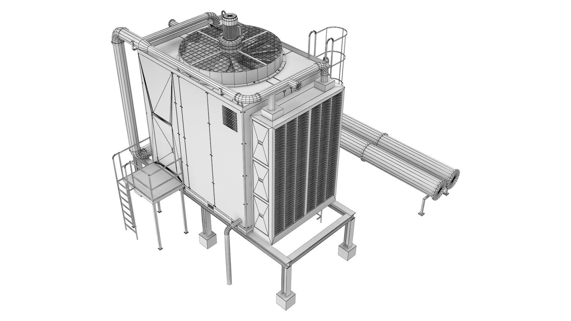 Rooftop Cooling Unit 2 3D model_10