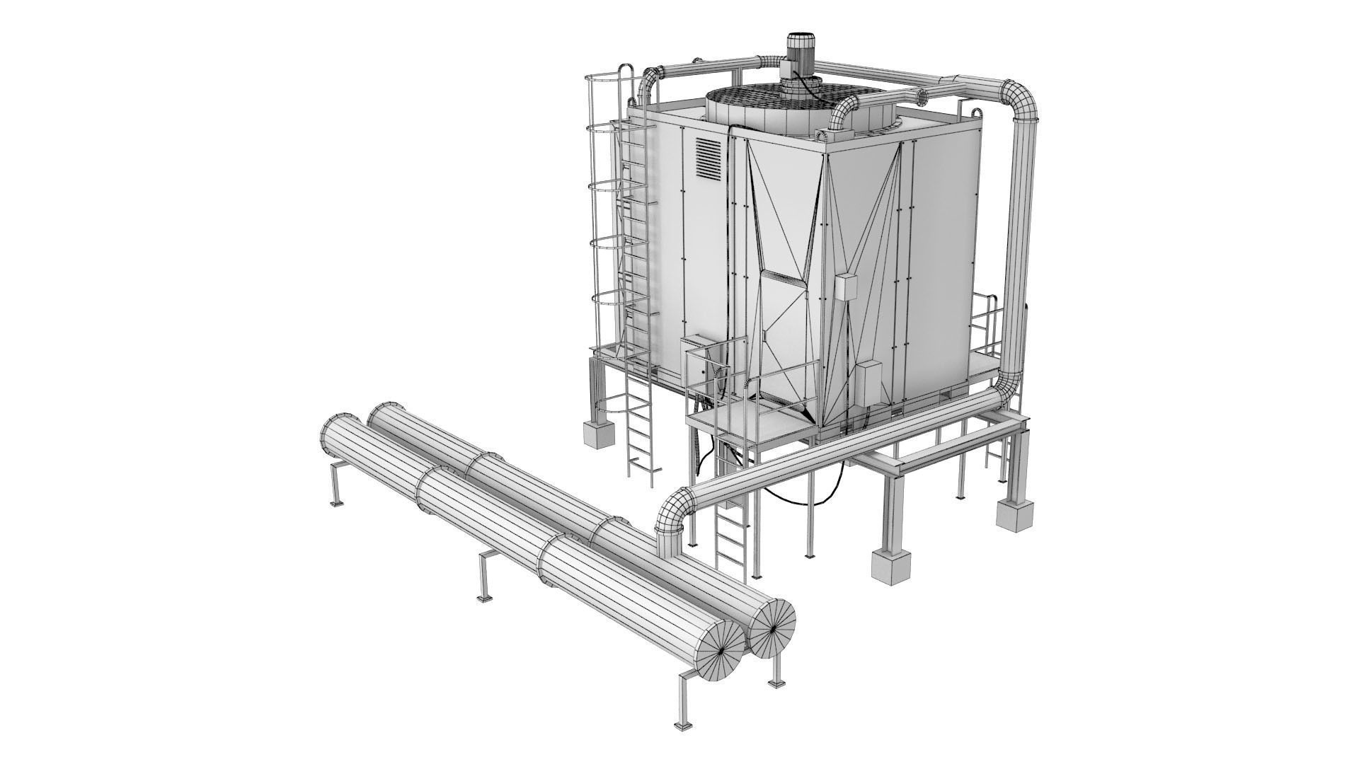 Rooftop Cooling Unit 2 3D model_16