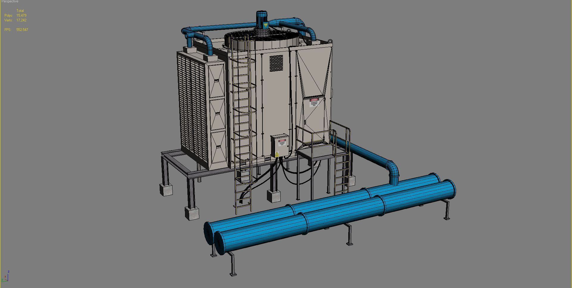 Rooftop Cooling Unit 2 3D model_14