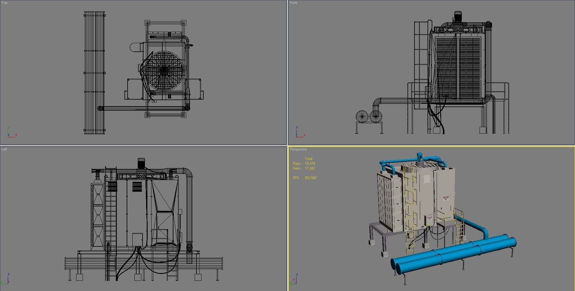 Rooftop Cooling Unit 2 3D model_12