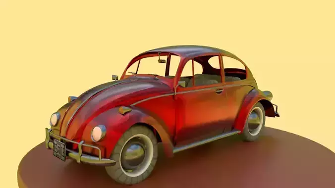 Wolkswagen beetle car 3D Low-poly 3D model