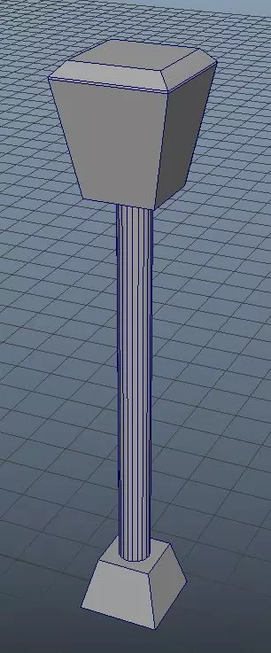 GamePropLowPolyLantern1Grey002 pedestal with base Low-poly 3D model