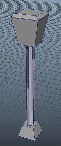 GamePropLowPolyLantern1Grey002 pedestal with base Low-poly 3D model