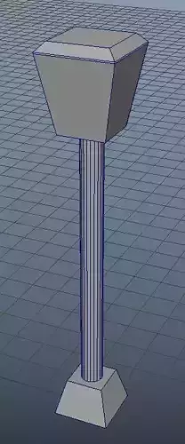 GamePropLowPolyLantern1Grey002 pedestal with base