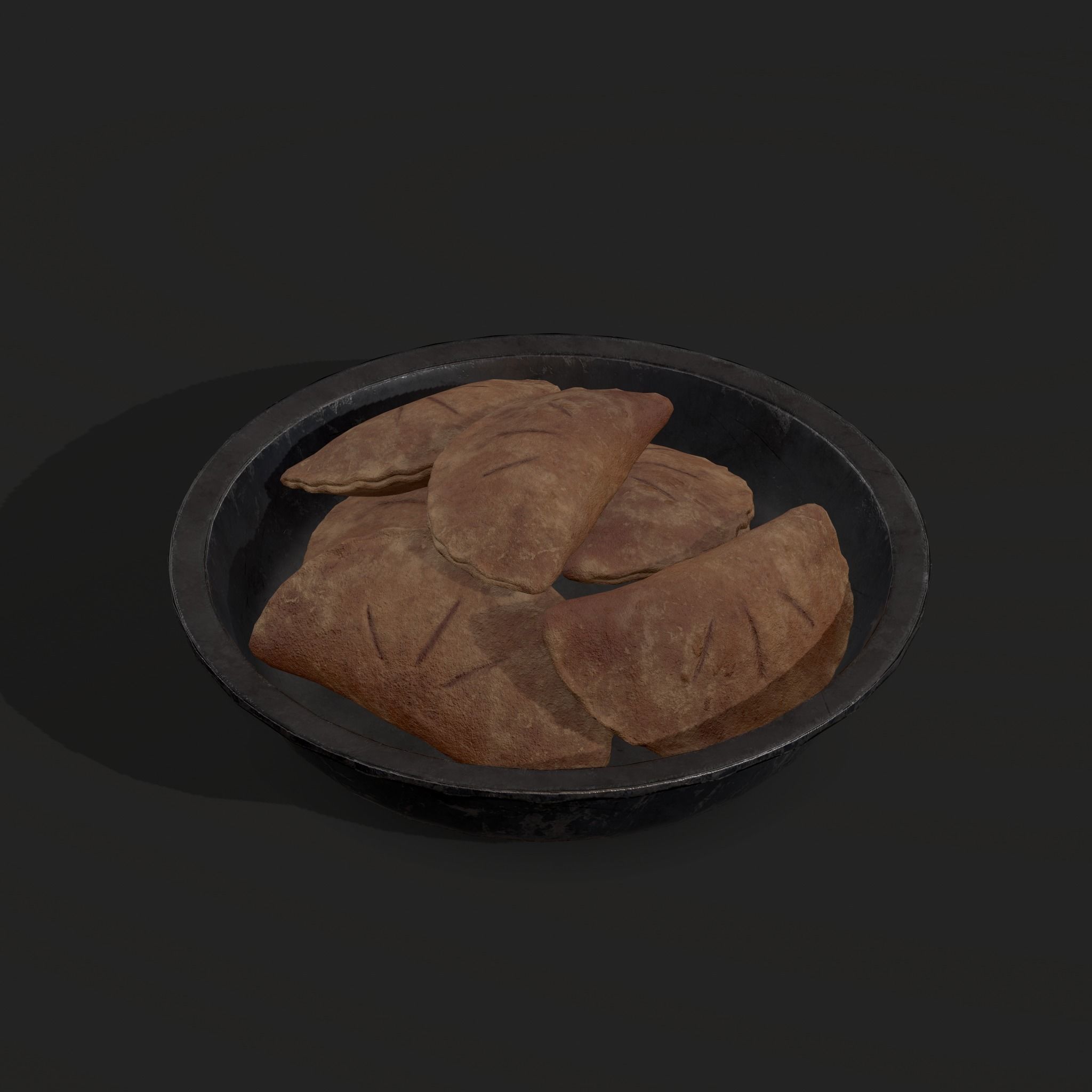 Pastry in bowl Low-poly 3D model_5