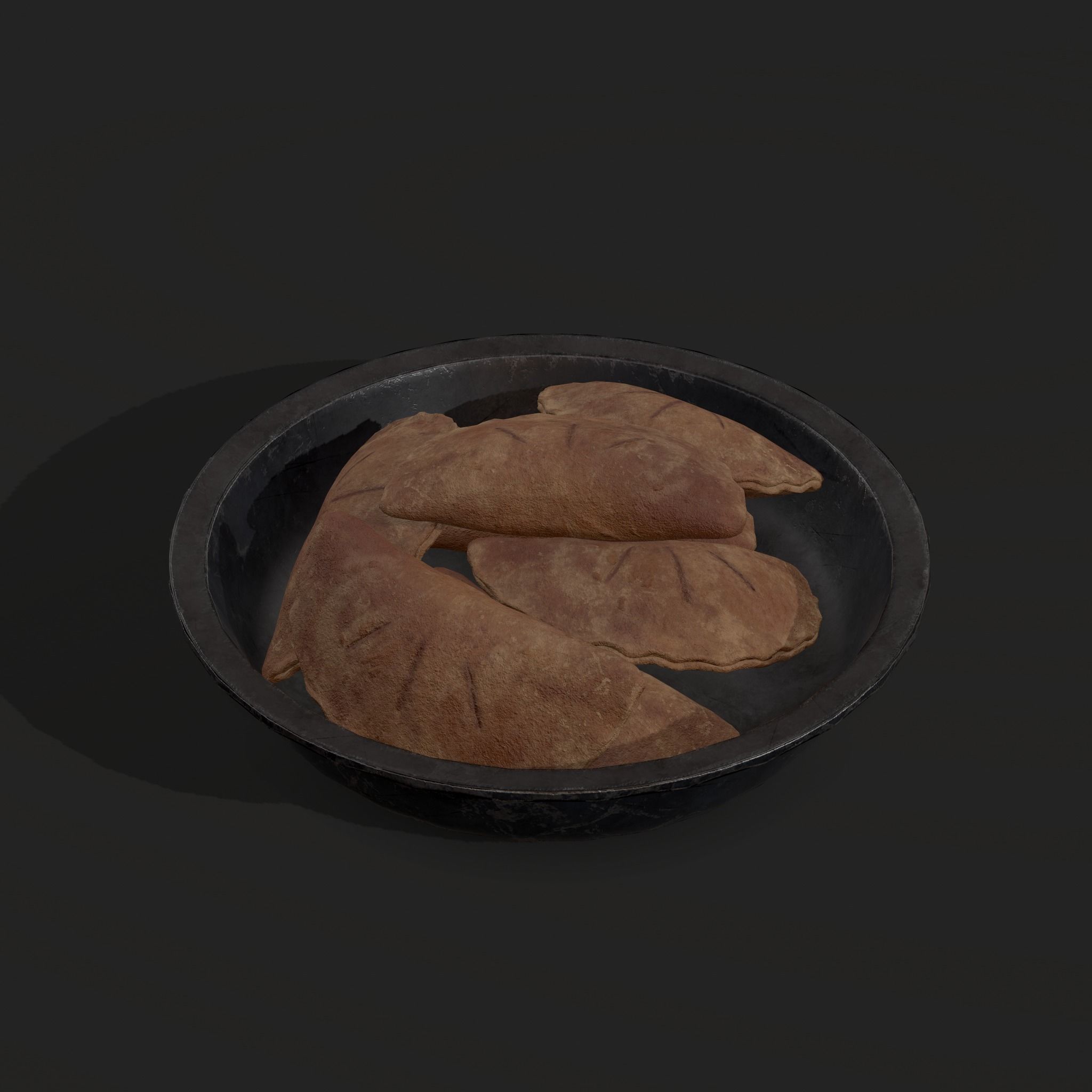 Pastry in bowl Low-poly 3D model_3