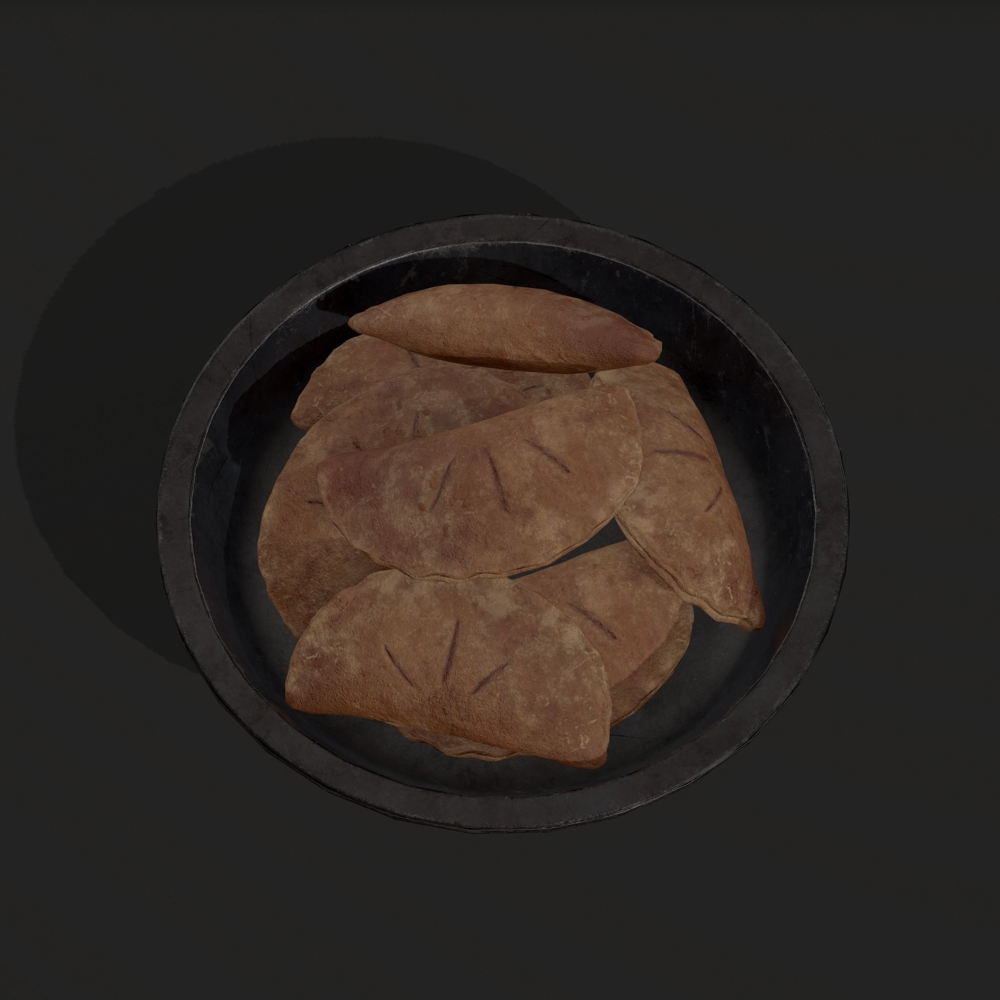 Pastry in bowl Low-poly 3D model_19