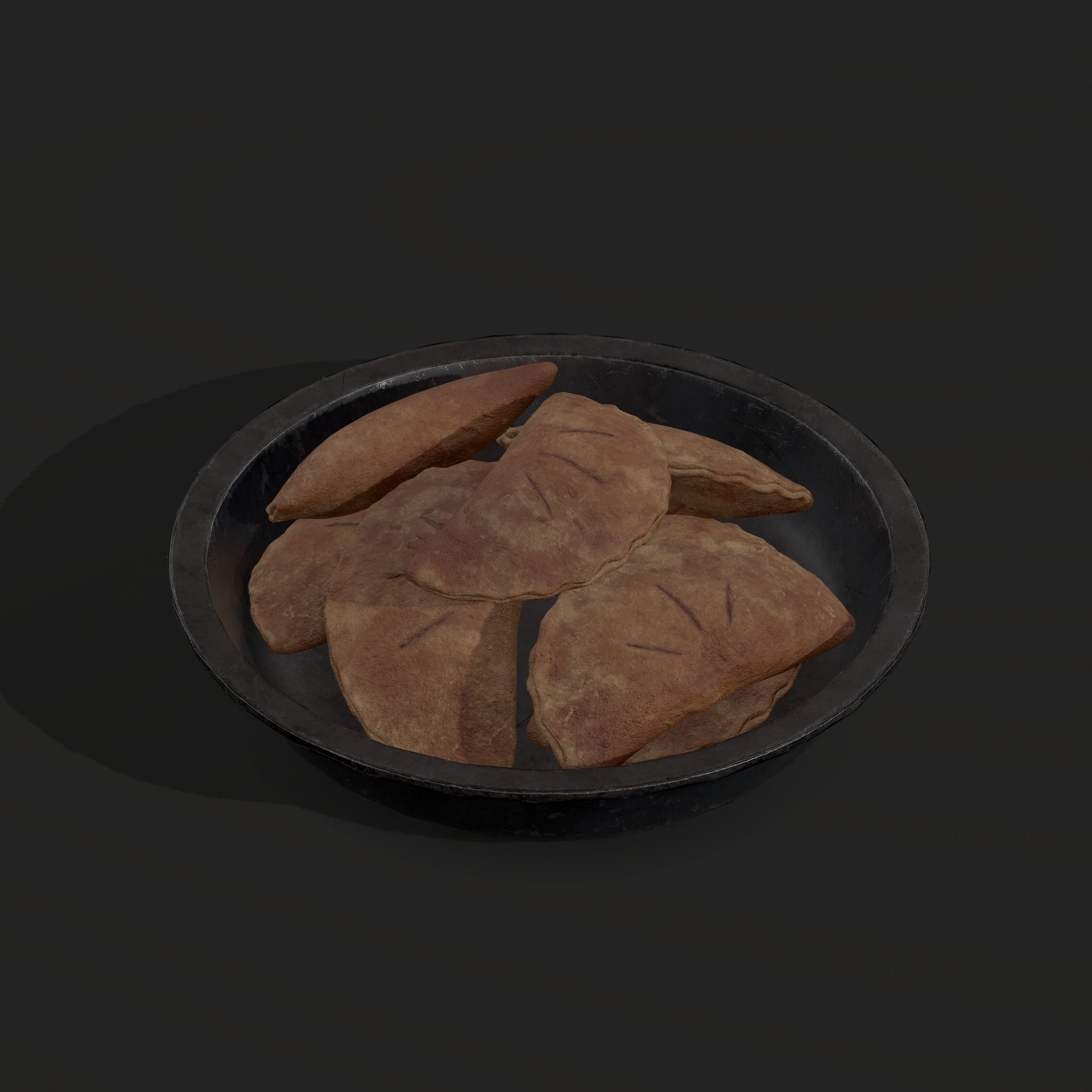 Pastry in bowl Low-poly 3D model_10