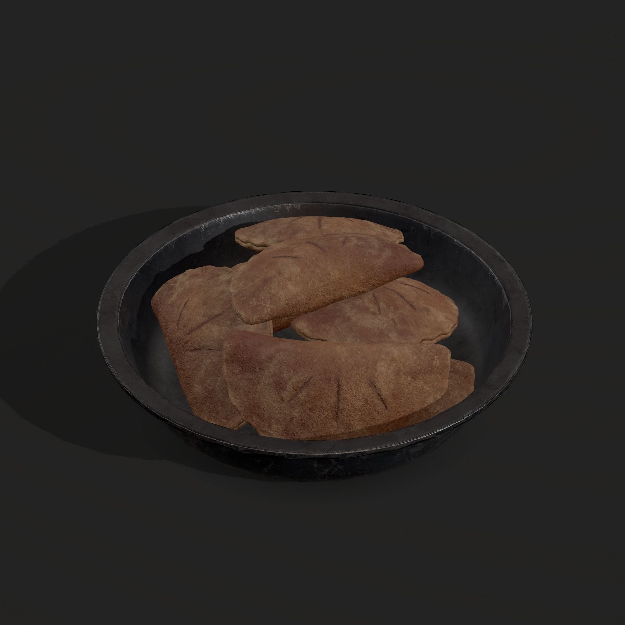 Pastry in bowl Low-poly 3D model_4
