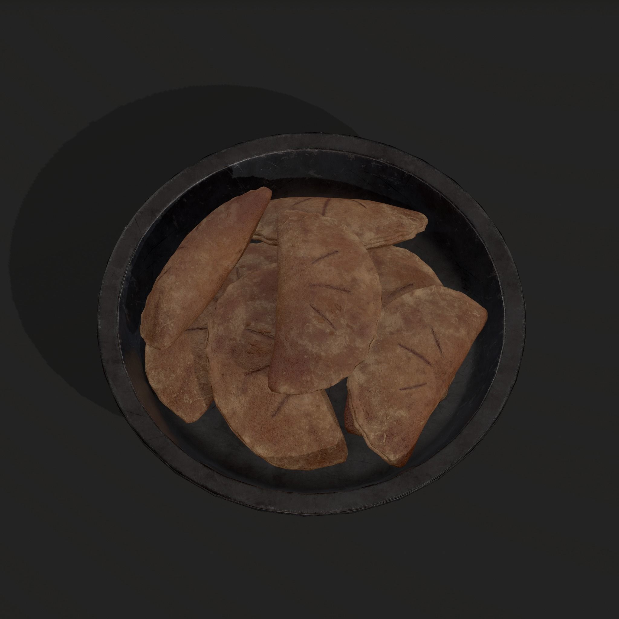 Pastry in bowl Low-poly 3D model_16