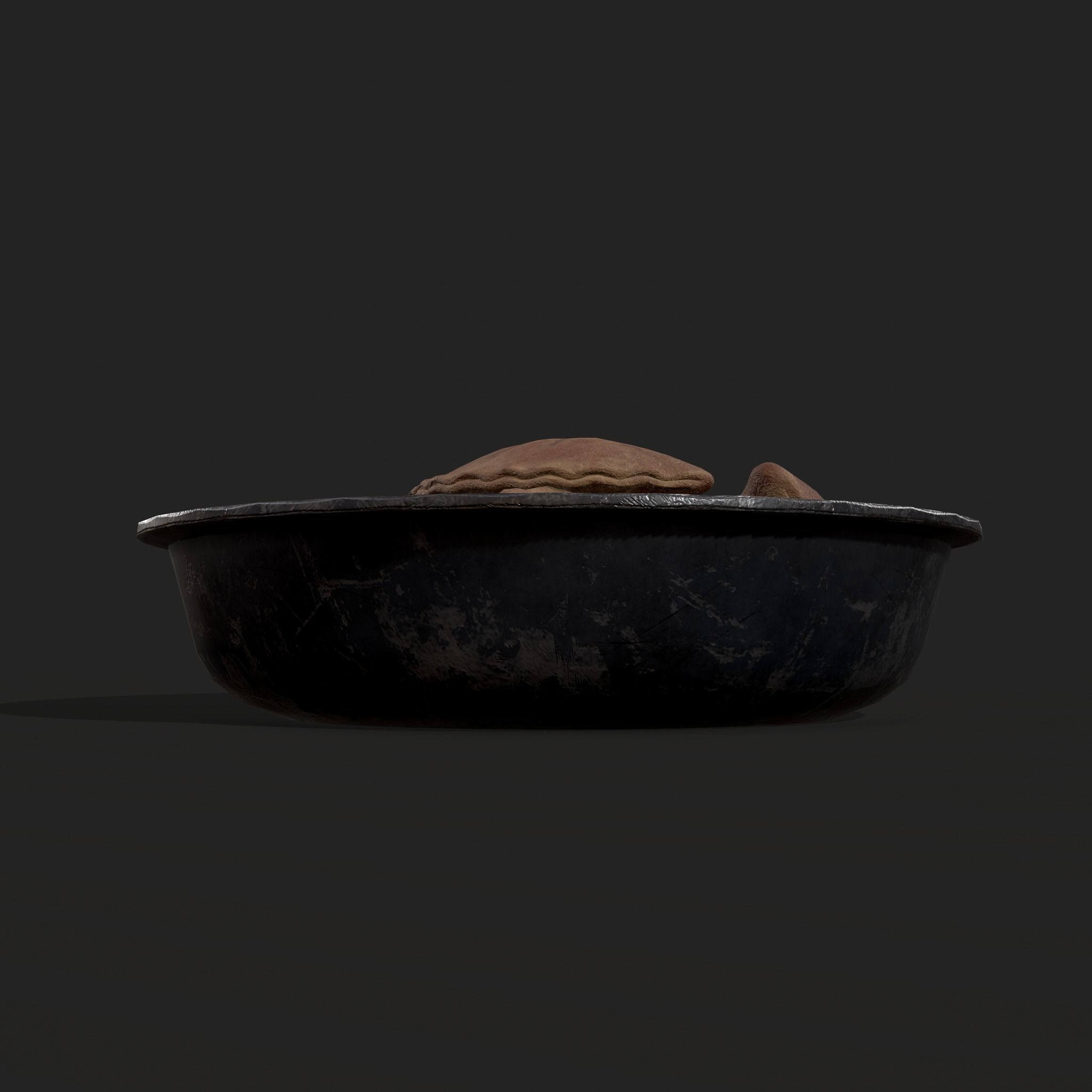 Pastry in bowl Low-poly 3D model_14