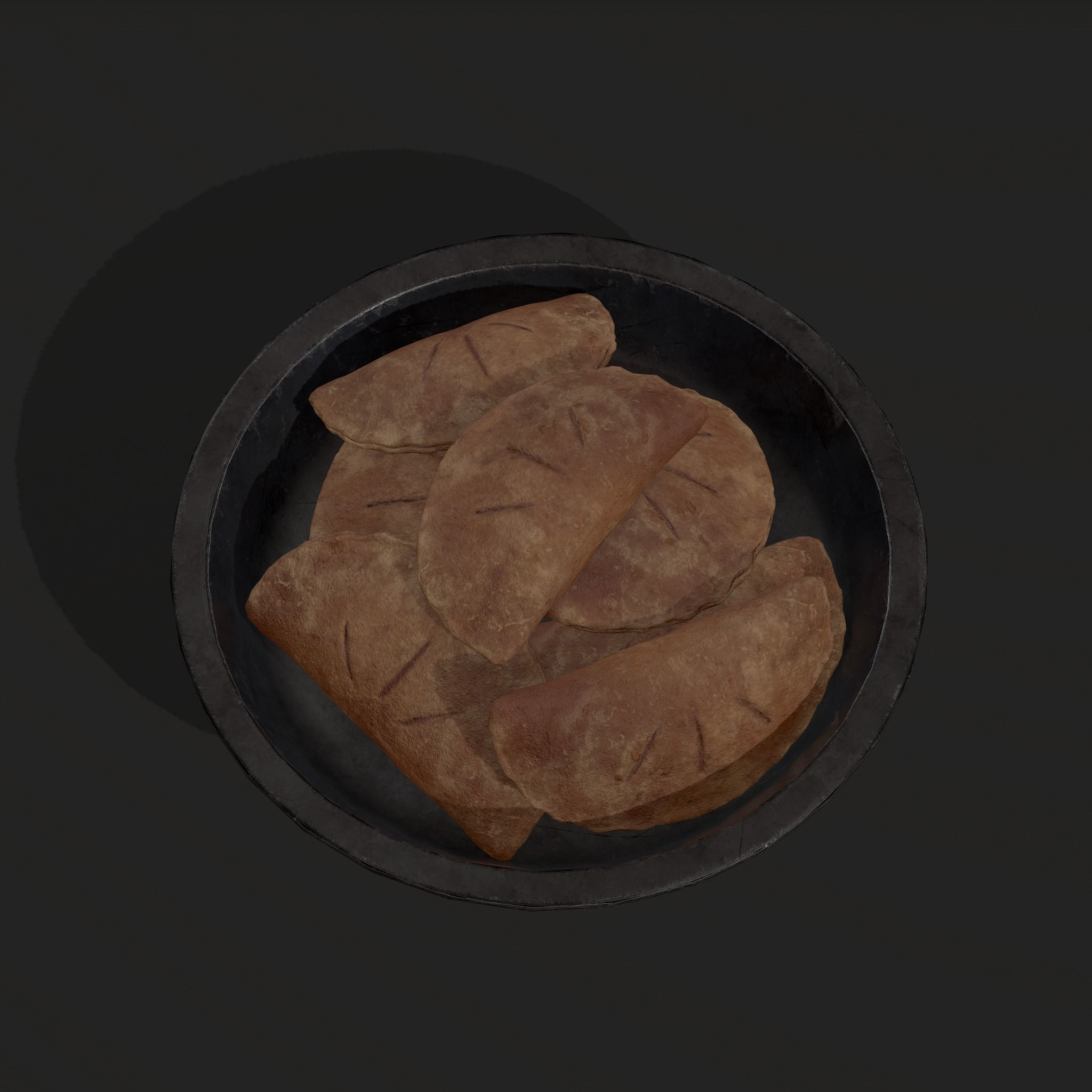 Pastry in bowl Low-poly 3D model_18