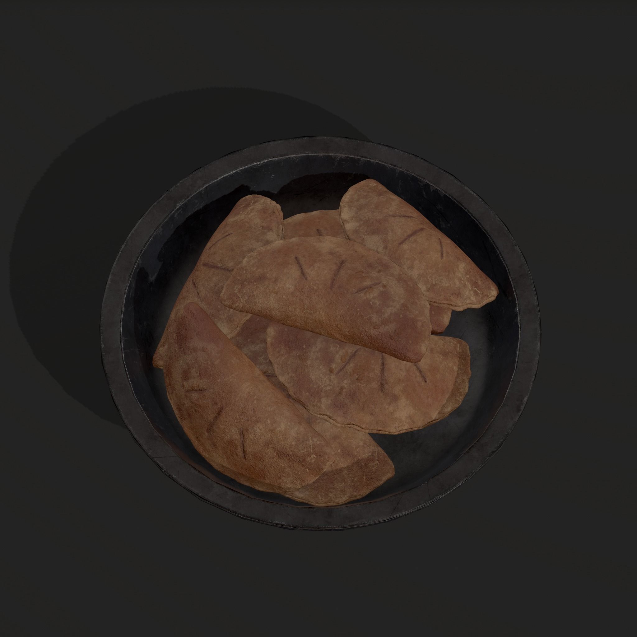 Pastry in bowl Low-poly 3D model_17