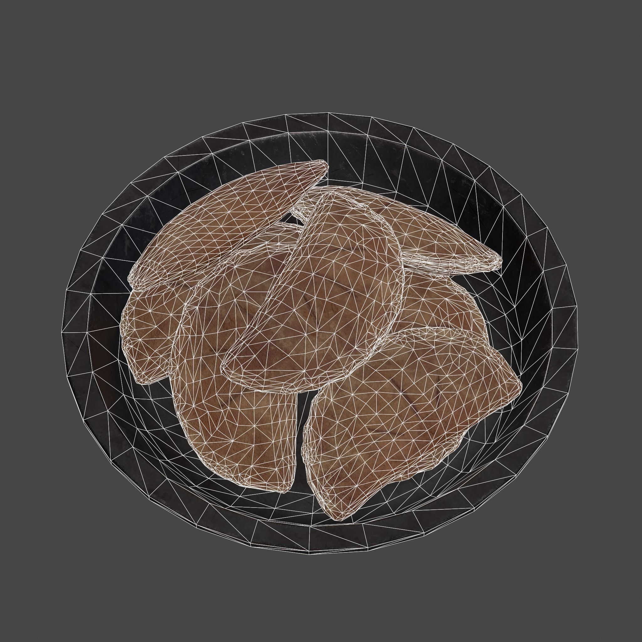 Pastry in bowl Low-poly 3D model_41