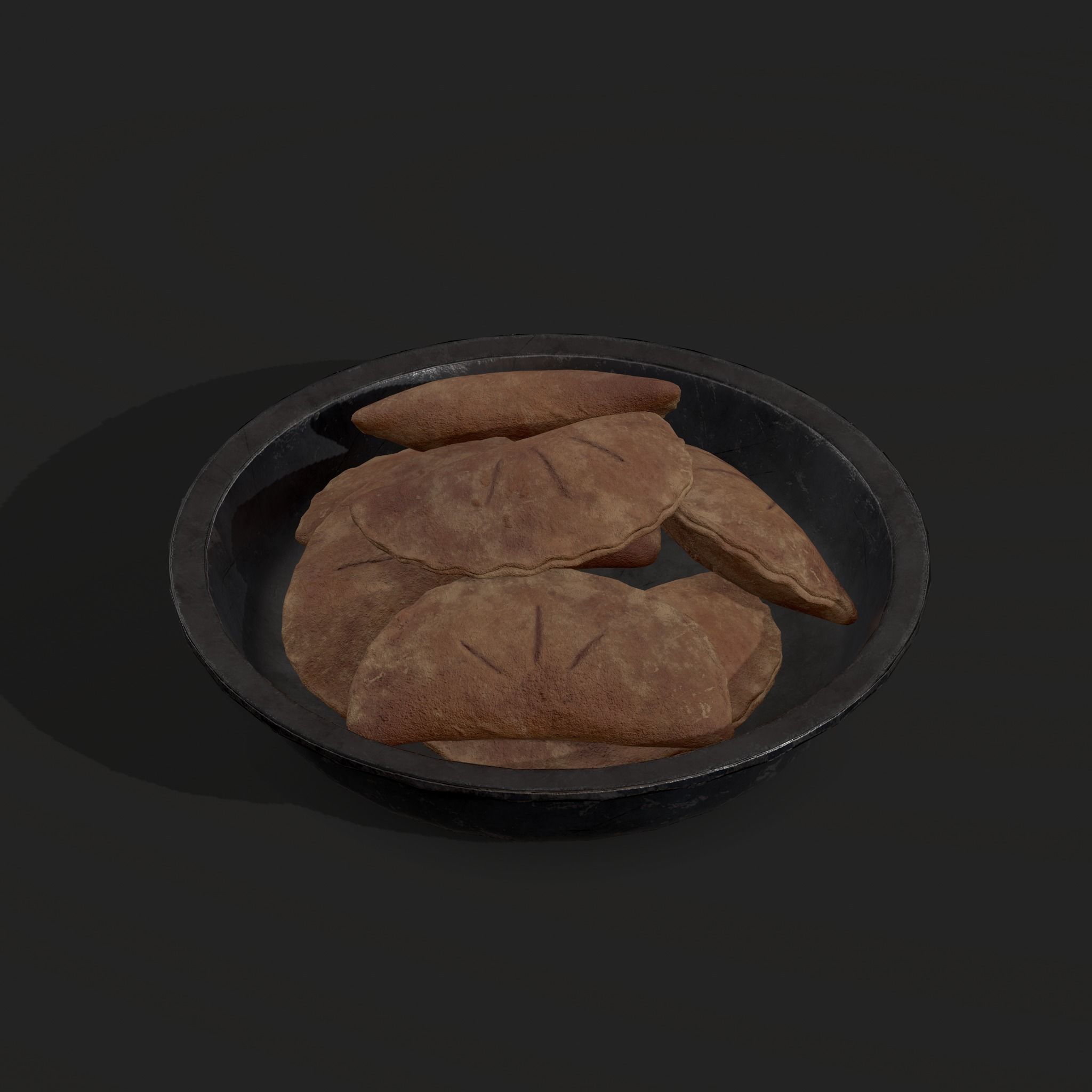 Pastry in bowl Low-poly 3D model_9
