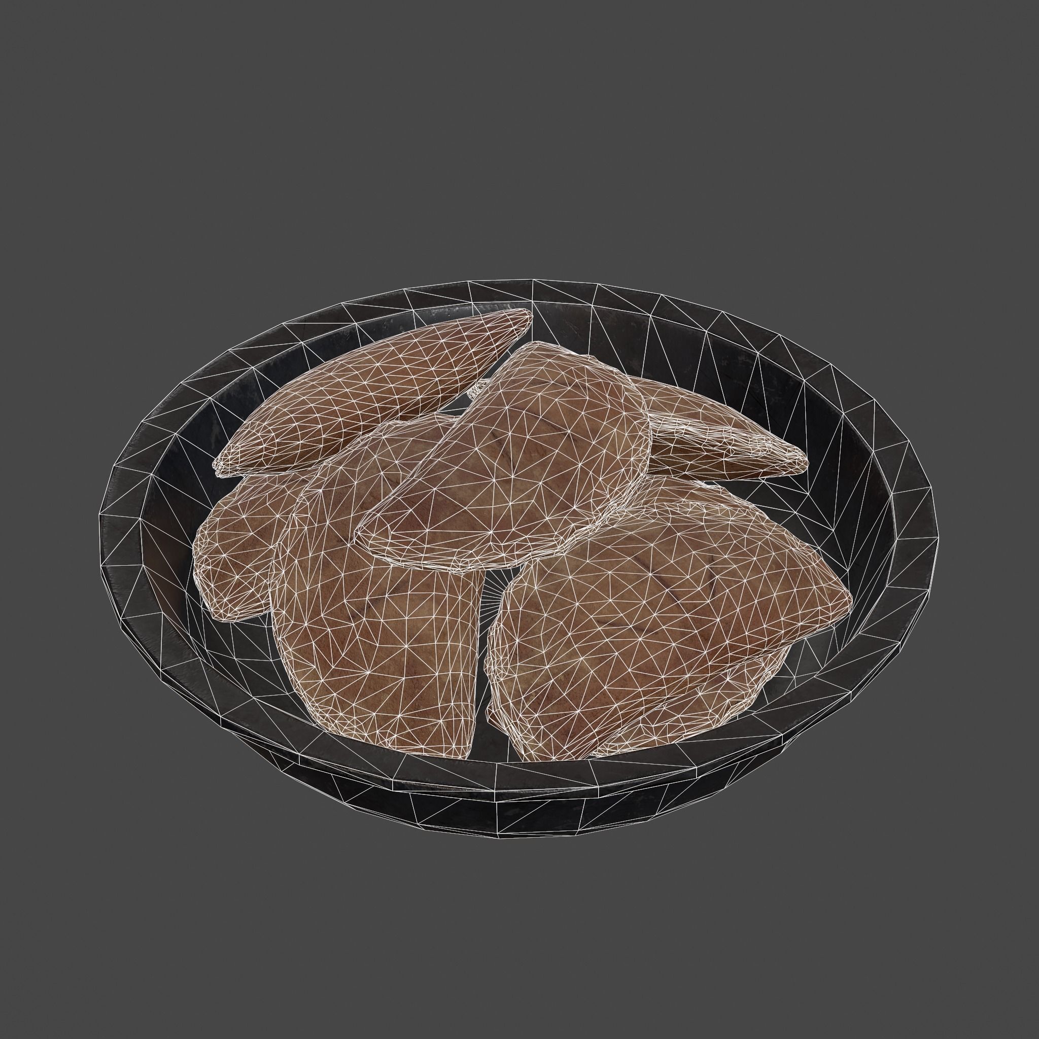 Pastry in bowl Low-poly 3D model_22