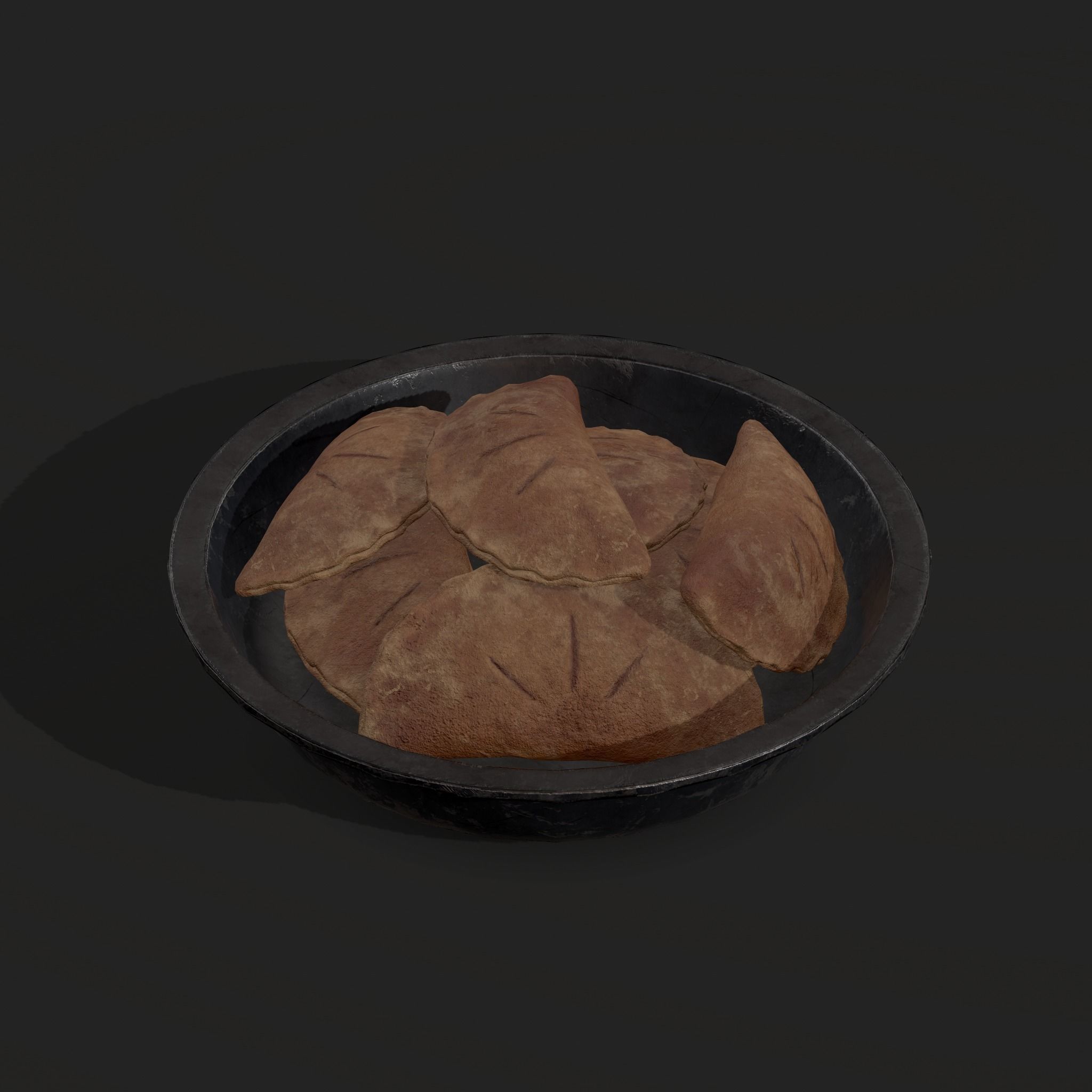 Pastry in bowl Low-poly 3D model_6