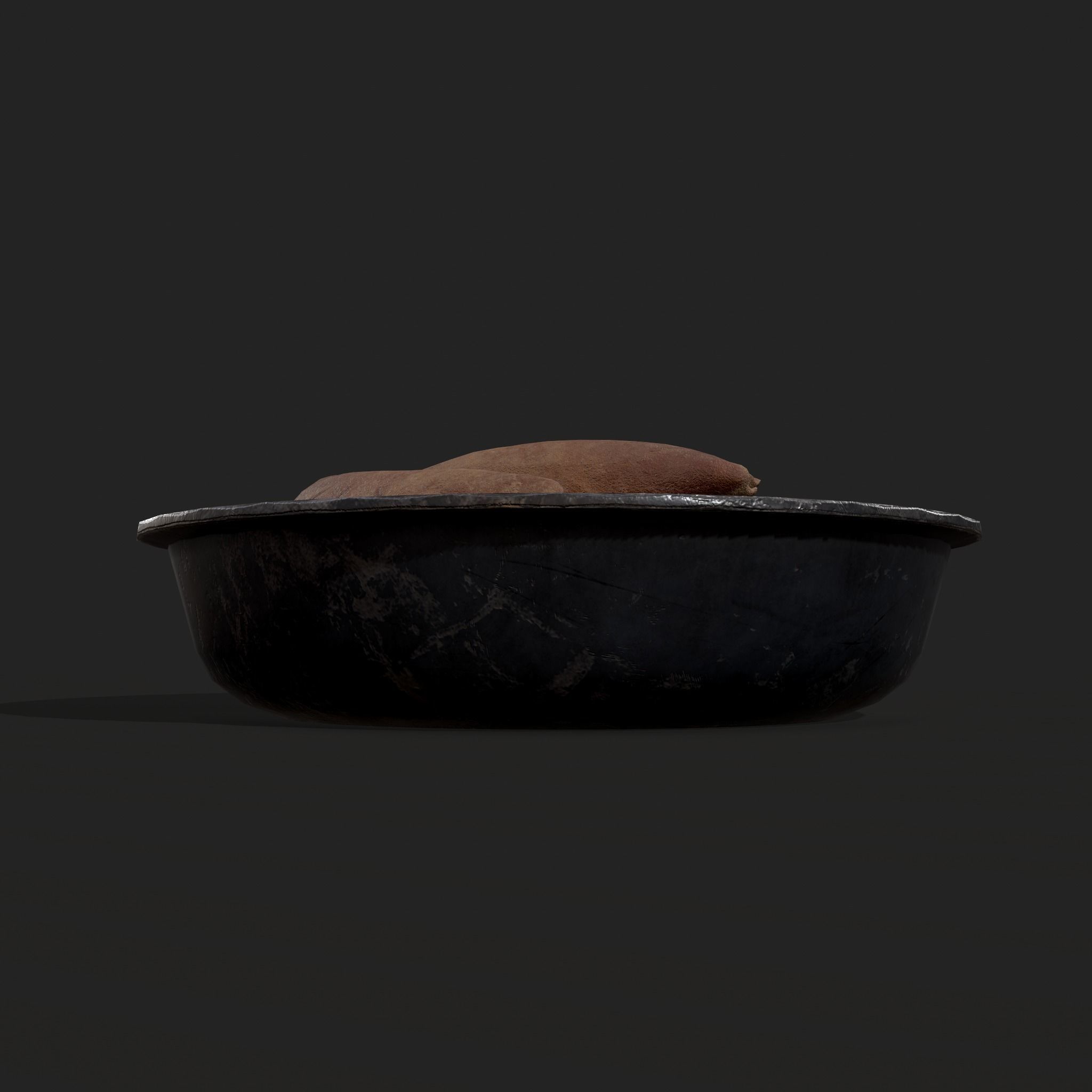 Pastry in bowl Low-poly 3D model_13