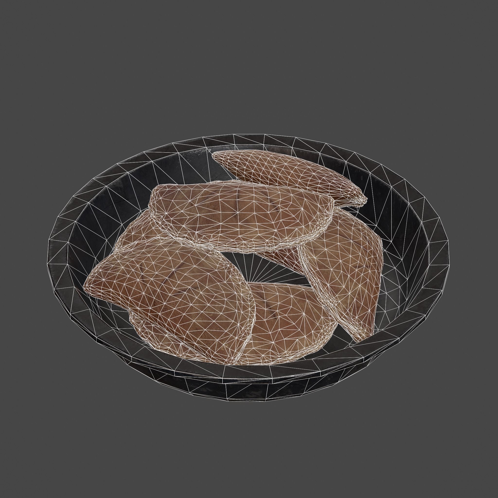 Pastry in bowl Low-poly 3D model_39