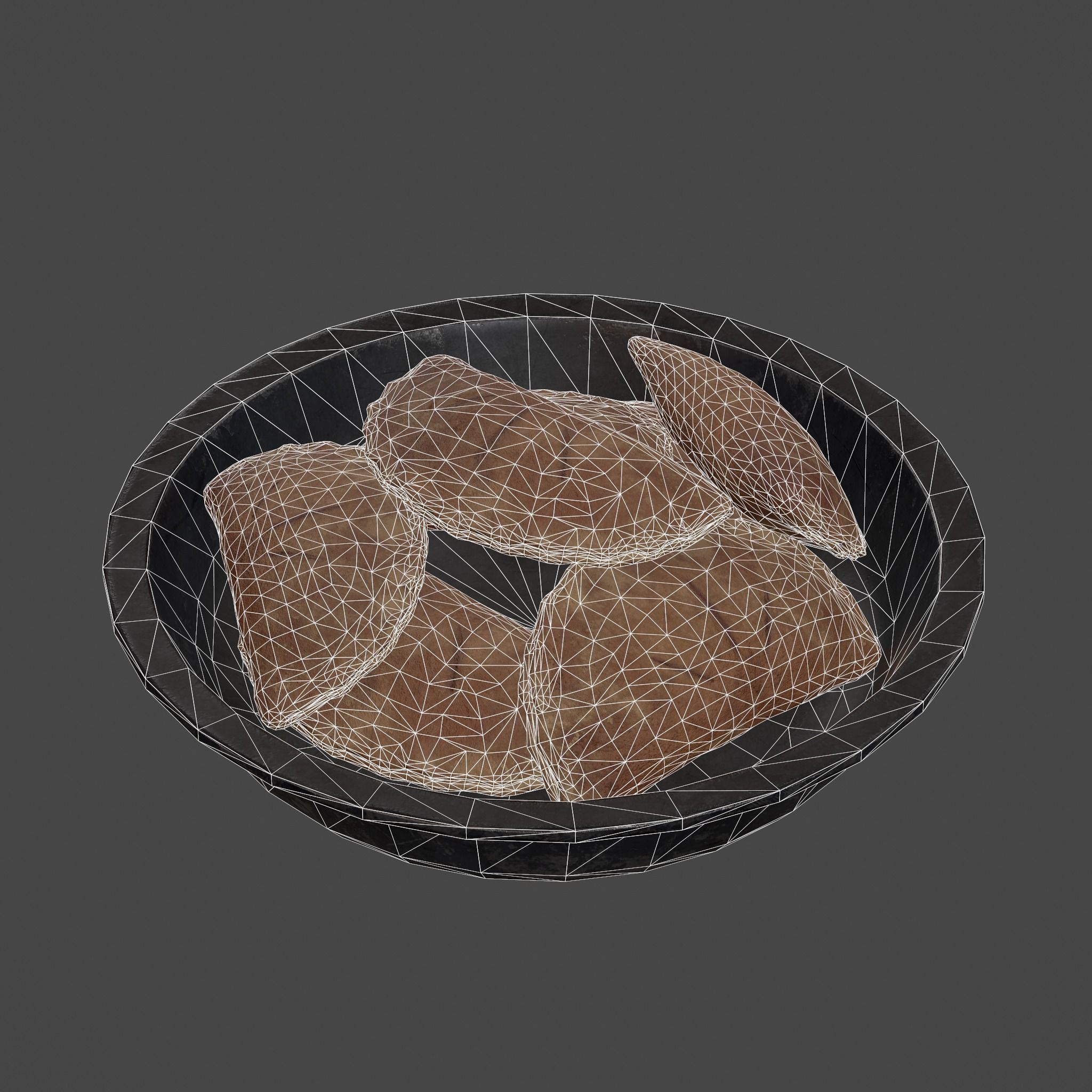 Pastry in bowl Low-poly 3D model_40