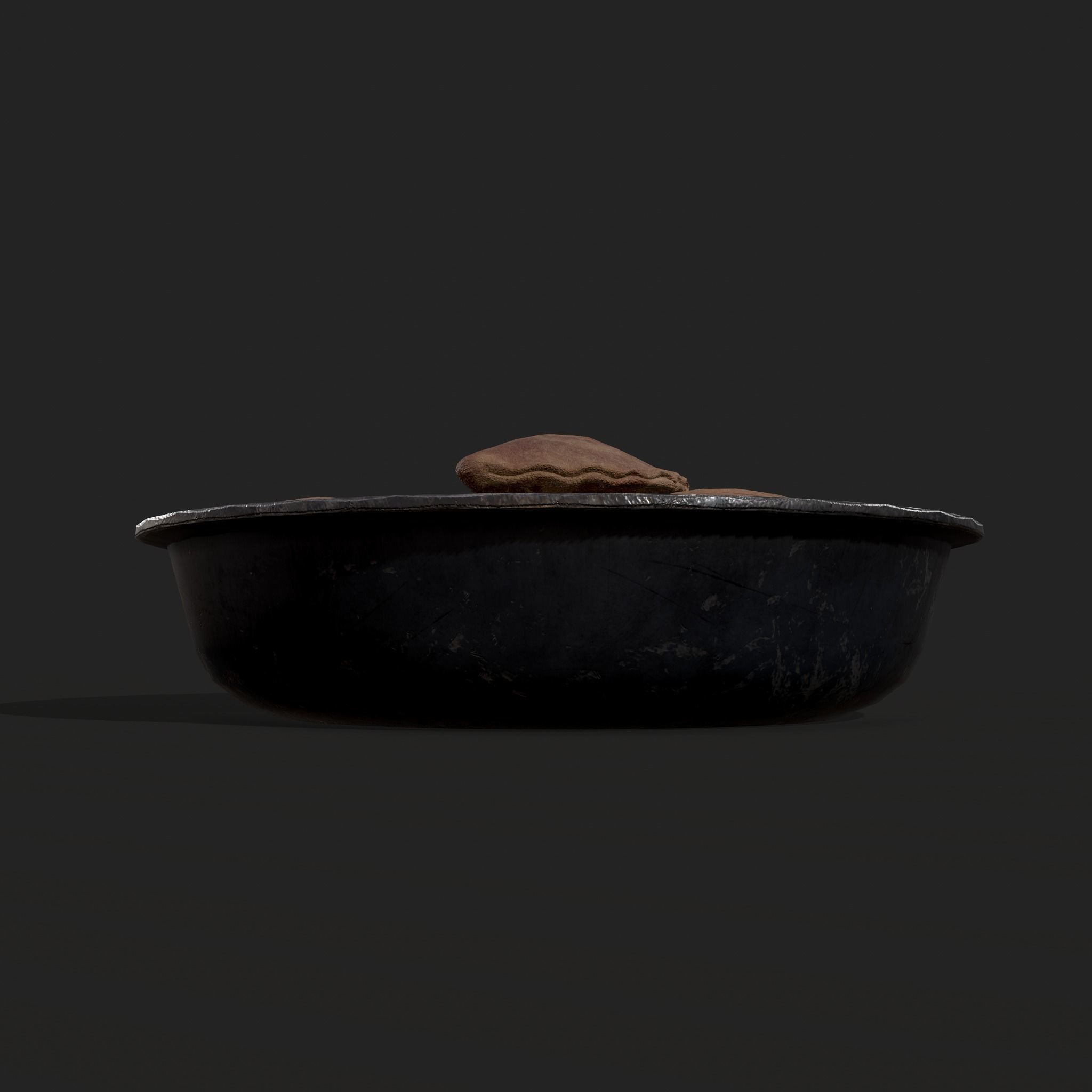 Pastry in bowl Low-poly 3D model_12